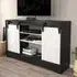Nisay 2 Door TV Unit with Storage - Dark Grey, White