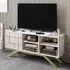 North Single Door TV Unit with Storage - White Marble