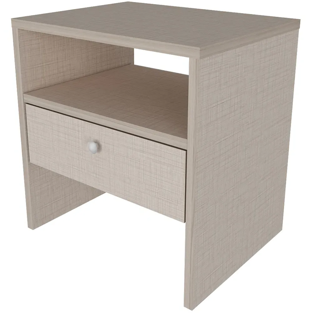 Nova Single Drawer Bedside Table - Beige
