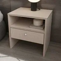 Nova Single Drawer Bedside Table - Beige