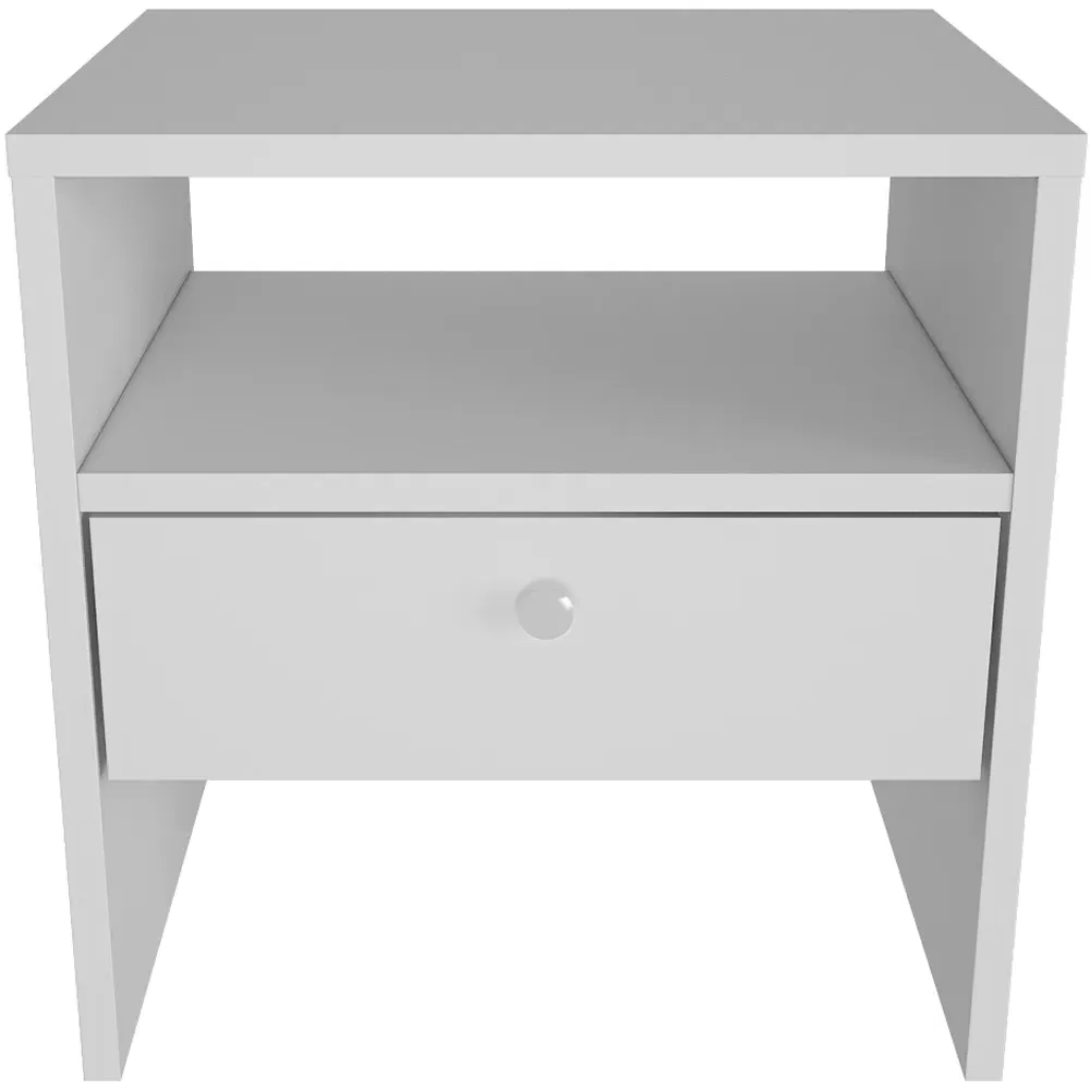 Nova Single Drawer Bedside Table - White