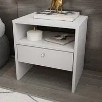 Nova Single Drawer Bedside Table - White