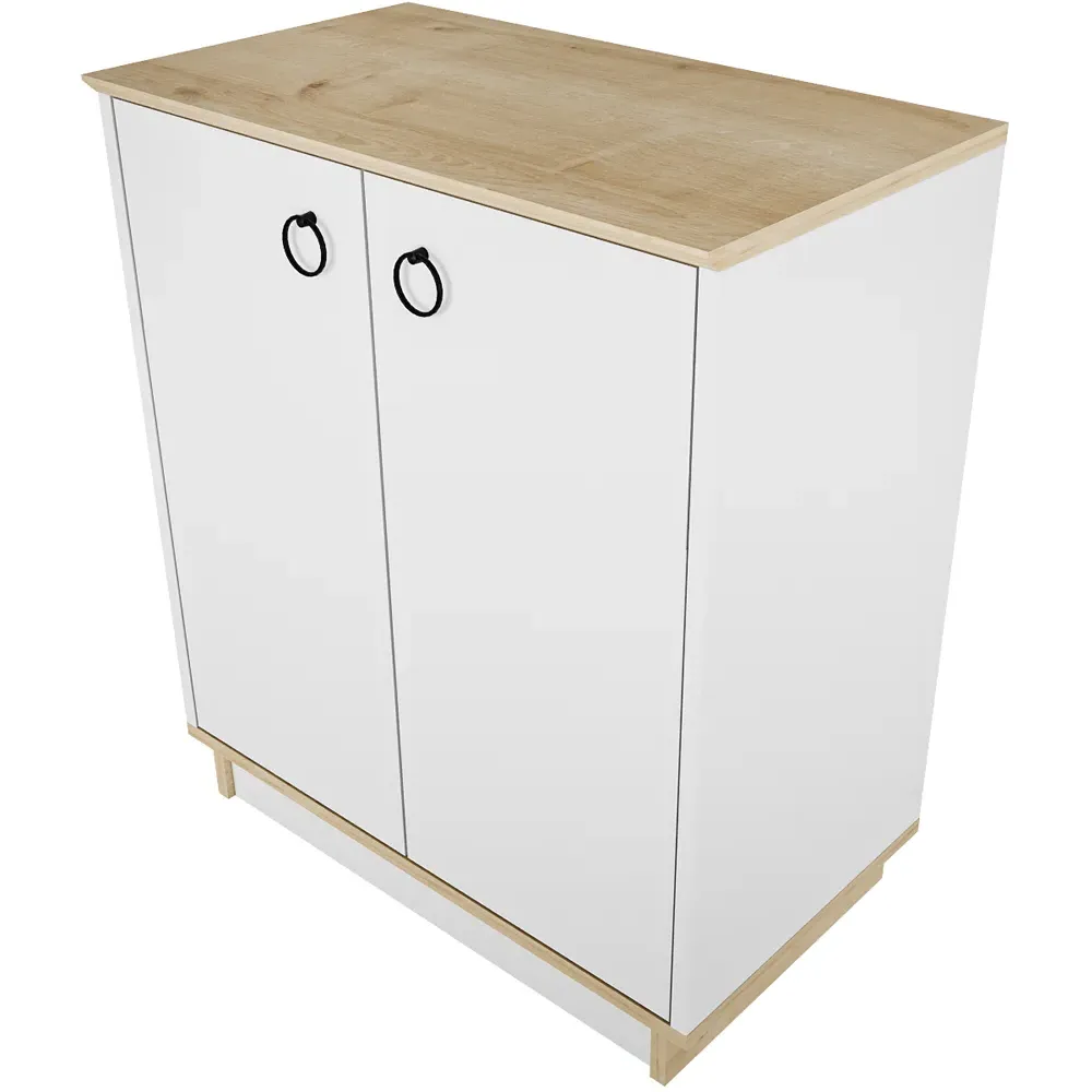 Nuans 2 Door Multipurpose Cabinet - White, Oak