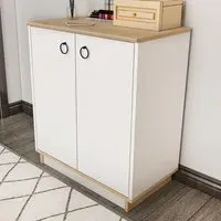 Nuans 2 Door Multipurpose Cabinet - White, Oak