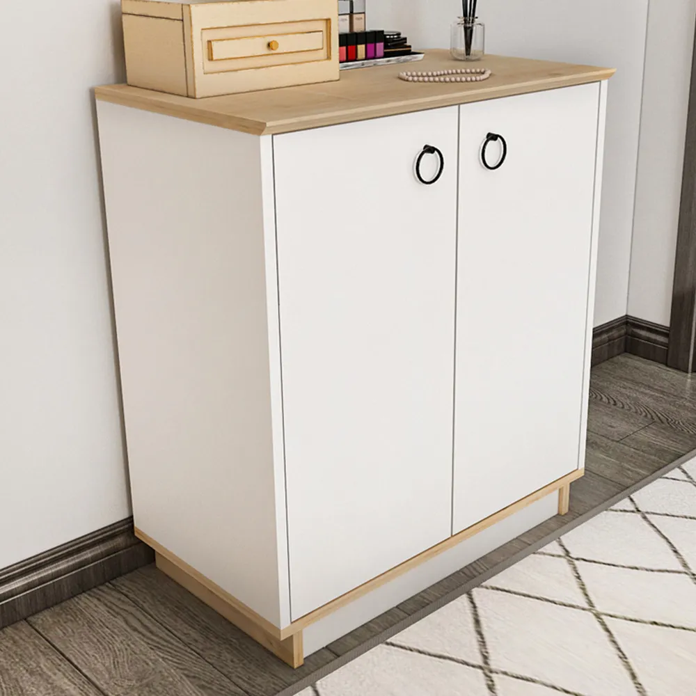 Nuans 2 Door Multipurpose Cabinet - White, Oak image