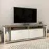 Omar 2 Door 4 Shelf TV Unit - Walnut, White