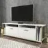 Omar 2 Door 4 Shelf TV Unit - White, Gold