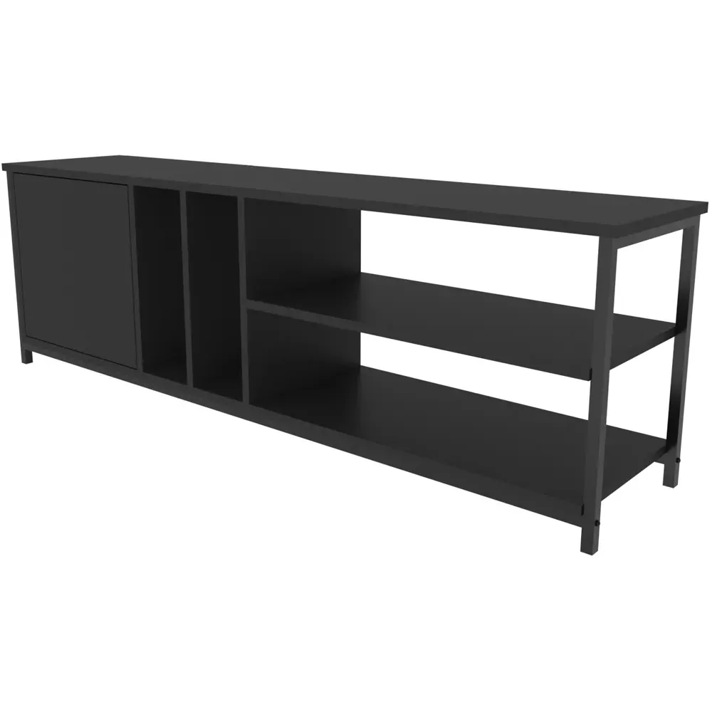 Oneida 4 Shelf TV Unit with Storage - Black, Anthracite