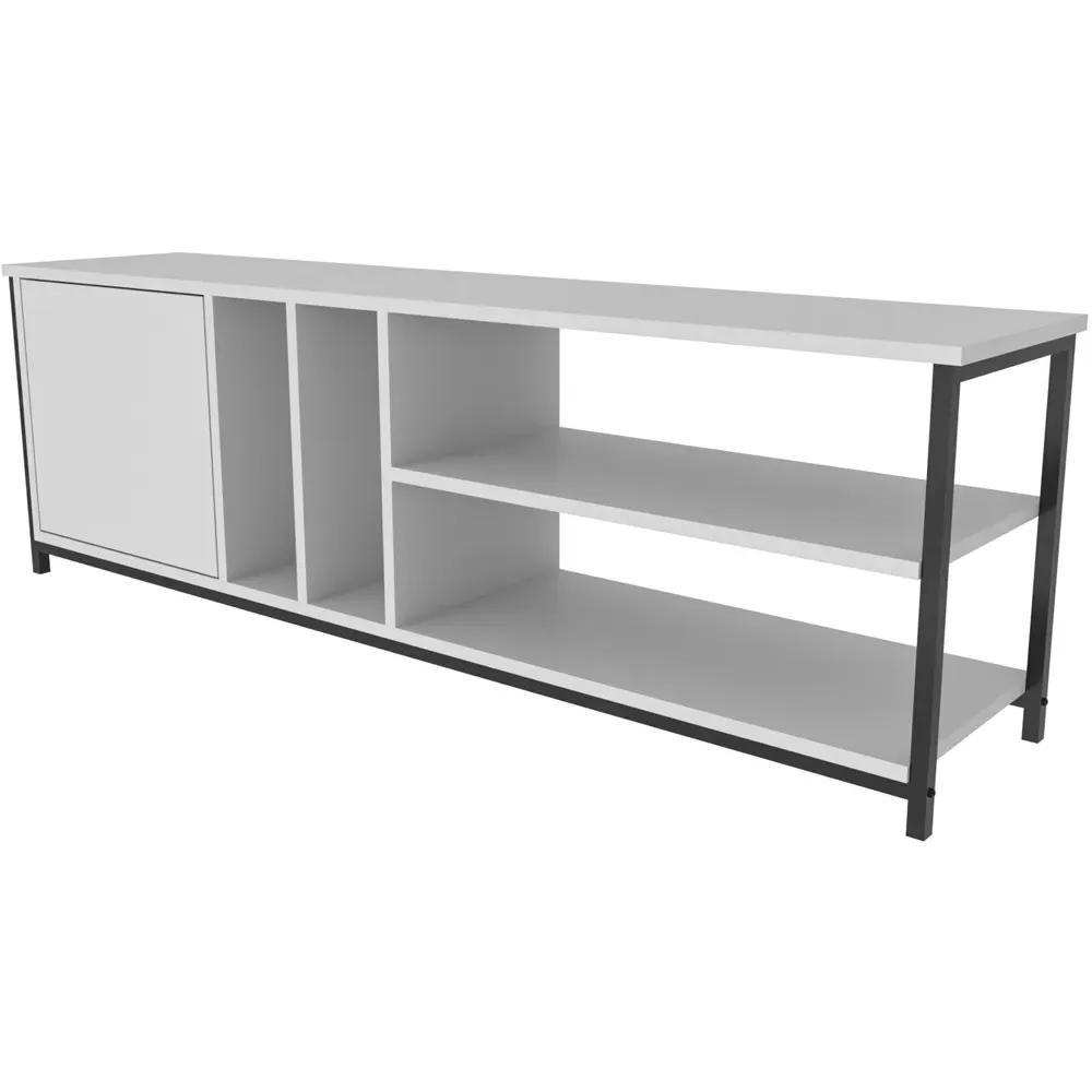Oneida 4 Shelf TV Unit with Storage - Black, White