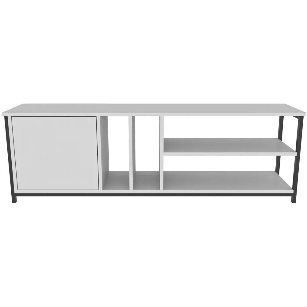 Oneida 4 Shelf TV Unit with Storage - Black, White