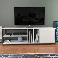 Oneida 4 Shelf TV Unit with Storage - Black, White