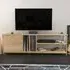 Oneida 4 Shelf TV Unit with Storage - Gold, Oak