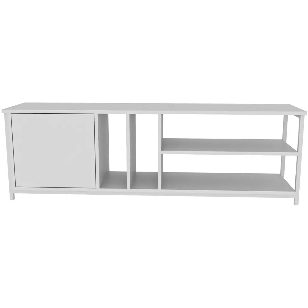 Oneida 4 Shelf TV Unit with Storage - White