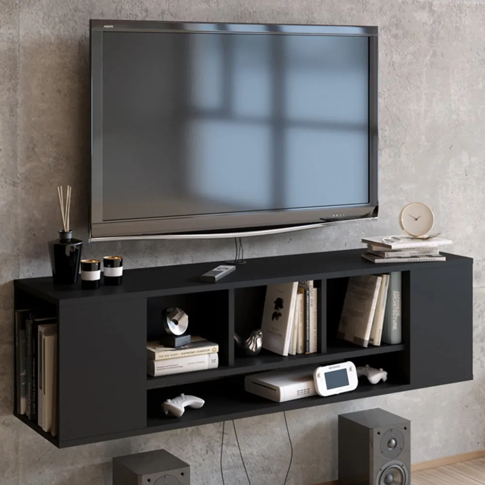 Paldi 6 Shelf Floating TV Unit - Black image
