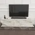 Pearl 3 Door TV Unit - White, Marble Effect