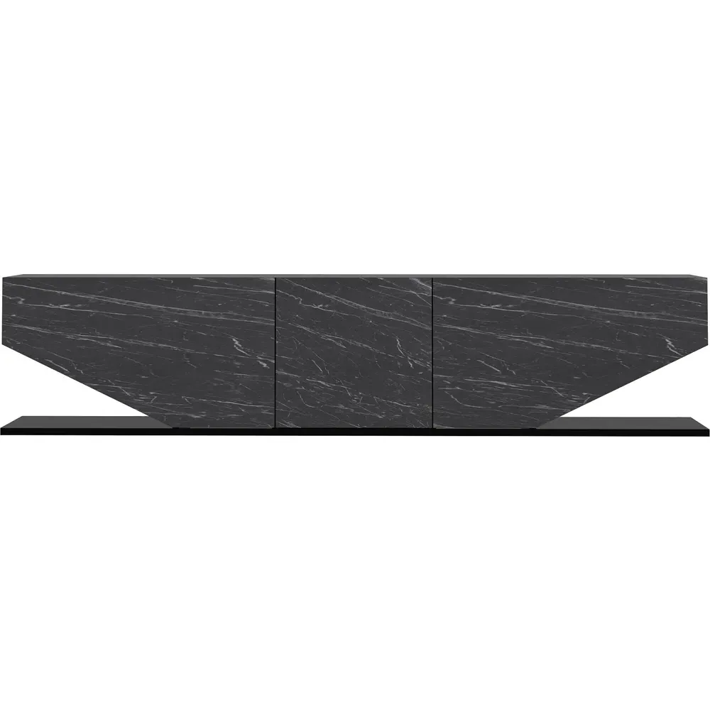 Pearl 3 Door TV Unit with Storage - Black, Melamine