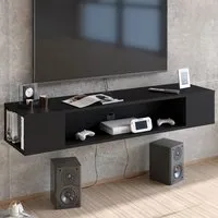 Peti Floating TV Unit with Storage - Black