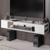 Peti Floating TV Unit with Storage - White
