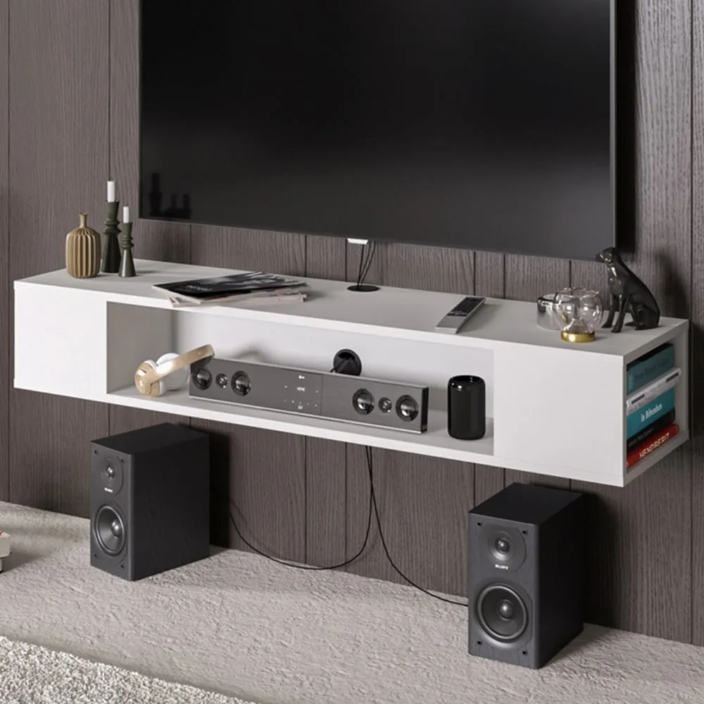 Peti Floating TV Unit with Storage - White