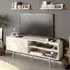 Pi Single Door TV Unit with Storage - White Marble