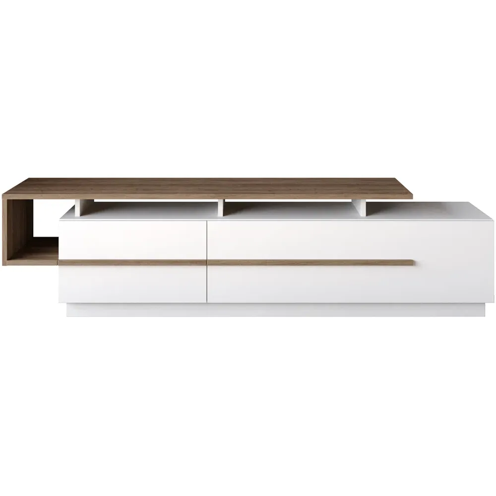 Pia TV Unit with Storage - Walnut, White