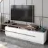 Pia TV Unit with Storage - Walnut, White