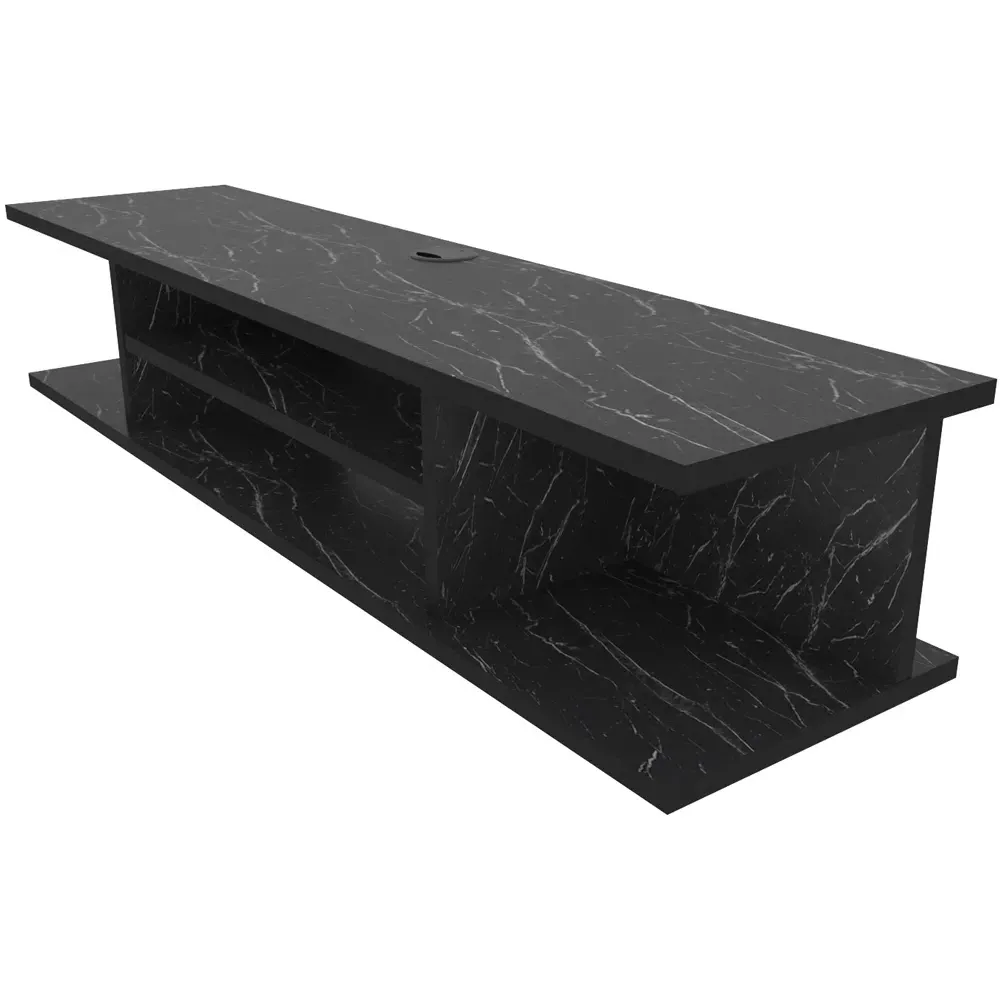 Pivot 4 Shelf Floating TV Unit - Black