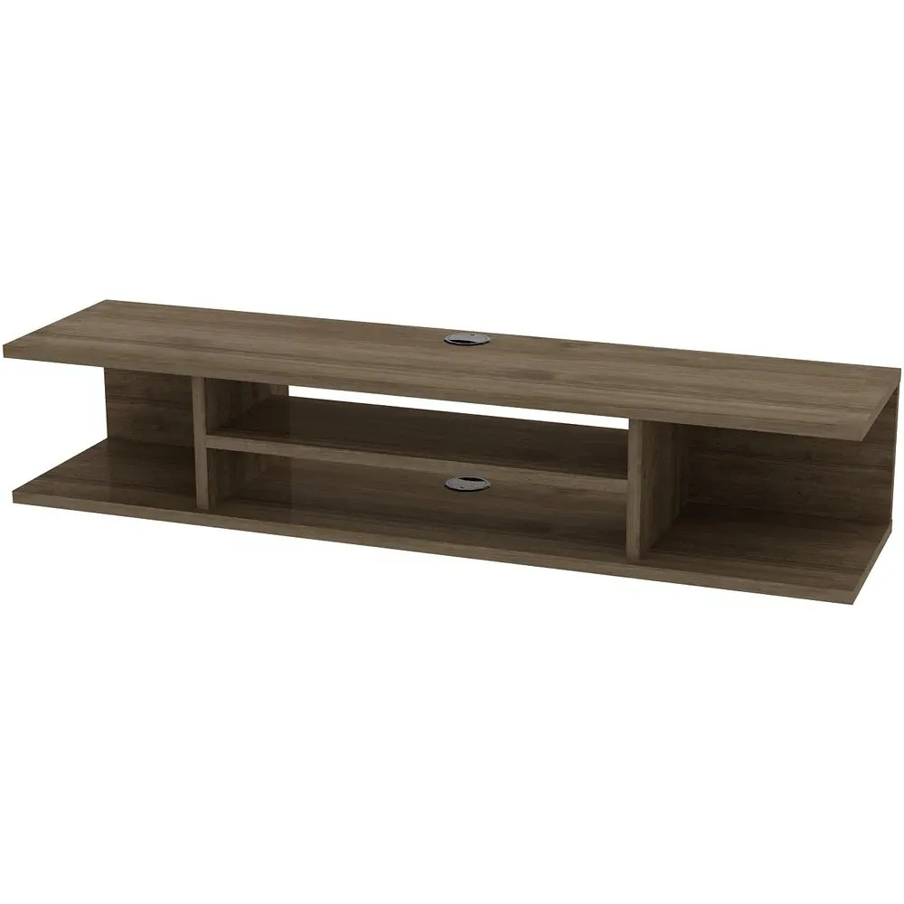 Pivot 4 Shelf Floating TV Unit - Brown