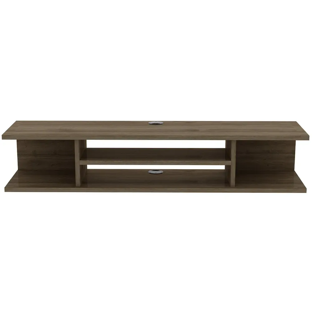 Pivot 4 Shelf Floating TV Unit - Brown
