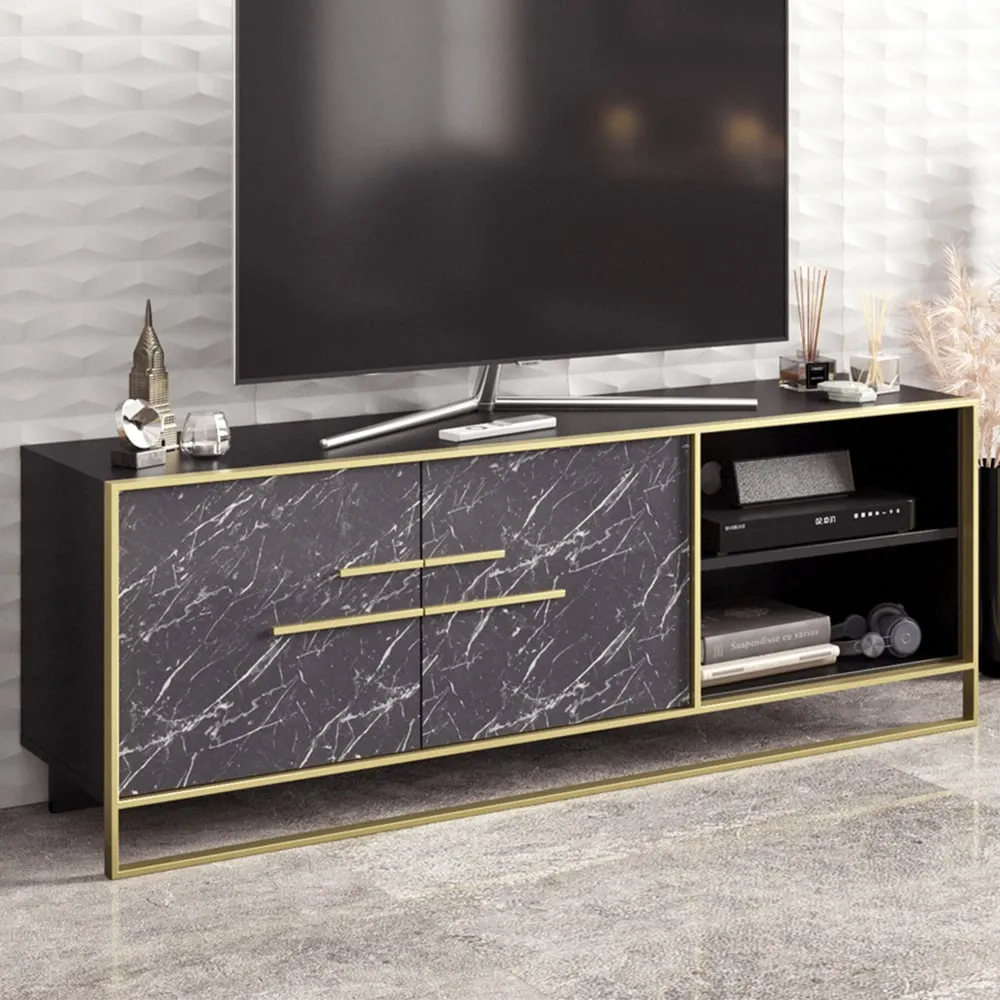 Polka 2 Door TV Unit - Black image