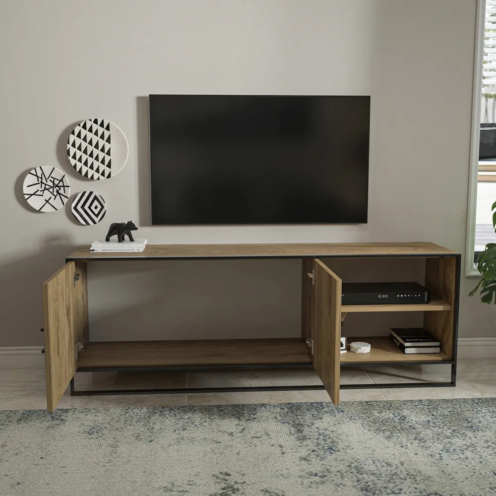 Polka 2 Door TV Unit - Oud, Black