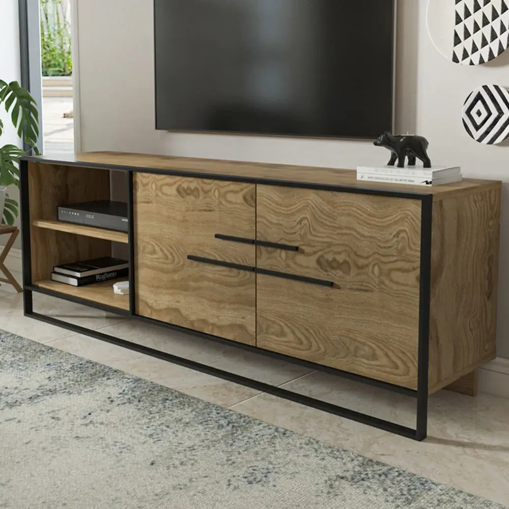 Polka 2 Door TV Unit - Oud, Black