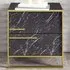 Polka 2 Drawer Bedside Table - Black, Marble Effect
