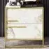 Polka 2 Drawer Bedside Table - White Marble Effect, Gold