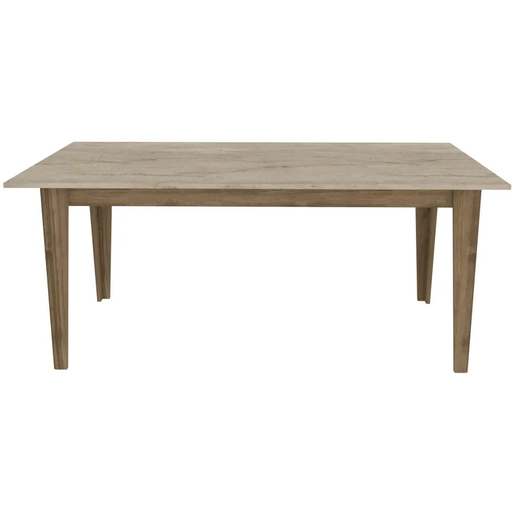 Polka 6 Seater Dining Table with Marble Effect - Black, Walnut