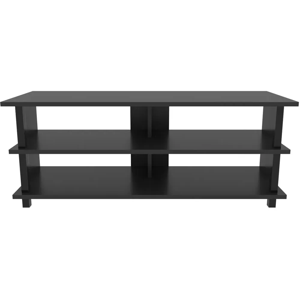 Pueblo 4 Open Shelf Wide TV Unit - Black and Anthracite