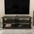 Pueblo 4 Open Shelf Wide TV Unit - Black and Anthracite