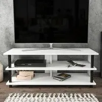 Pueblo 4 Open Shelf Wide TV Unit - Black and White