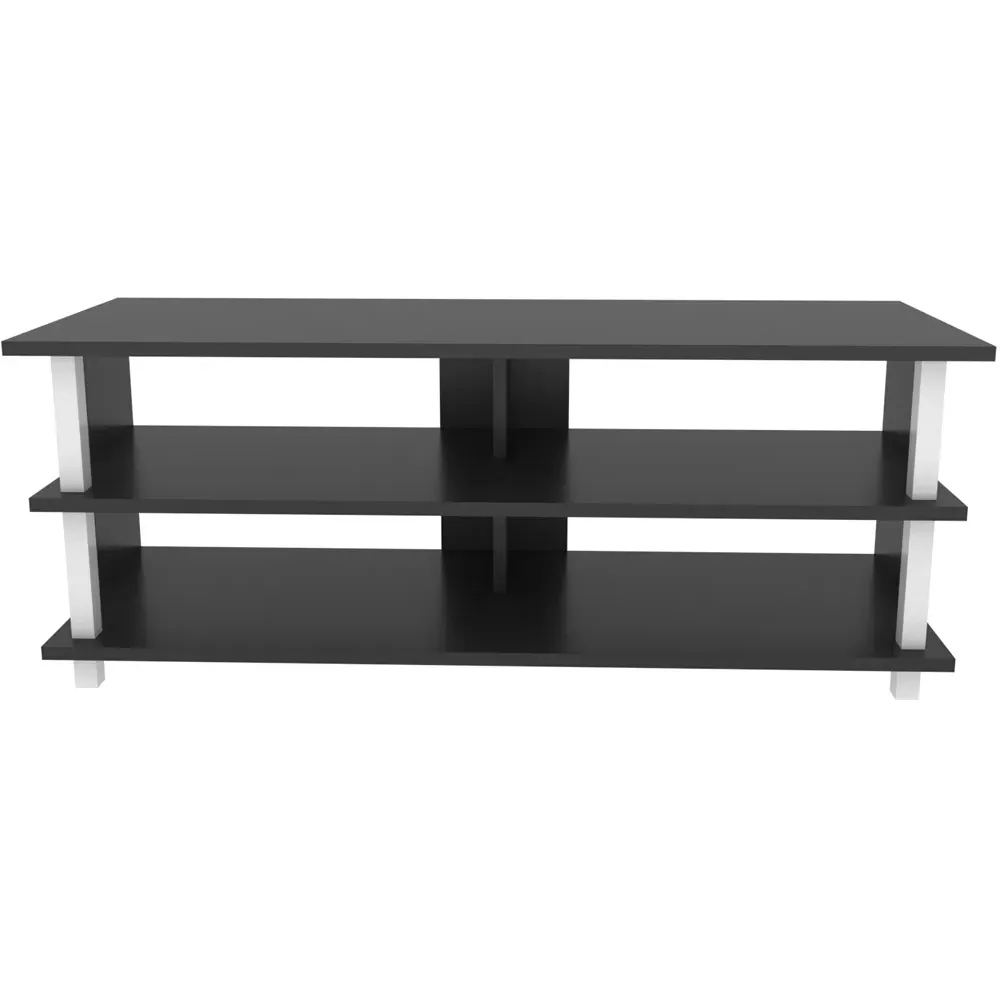 Pueblo 4 Open Shelf Wide TV Unit - White and Anthracite