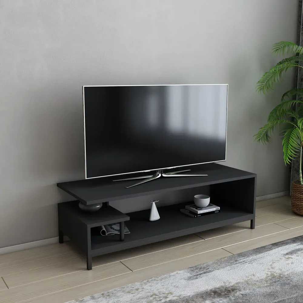 Reilly 2 Shelf TV Unit - Black, Anthracite