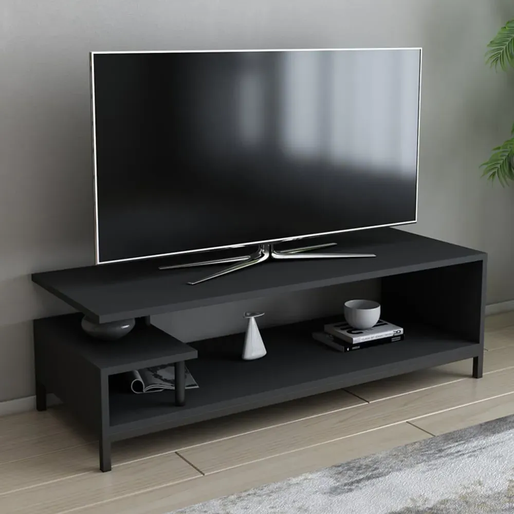 Reilly 2 Shelf TV Unit - Black, Anthracite image
