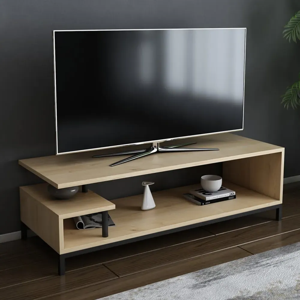 Reilly 2 Shelf TV Unit - Black, Sapphire Oak