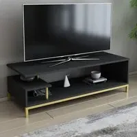 Reilly 2 Shelf TV Unit - Gold, Anthracite
