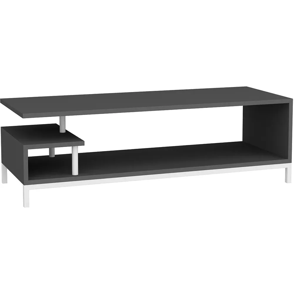 Reilly 2 Shelf TV Unit - White, Anthracite