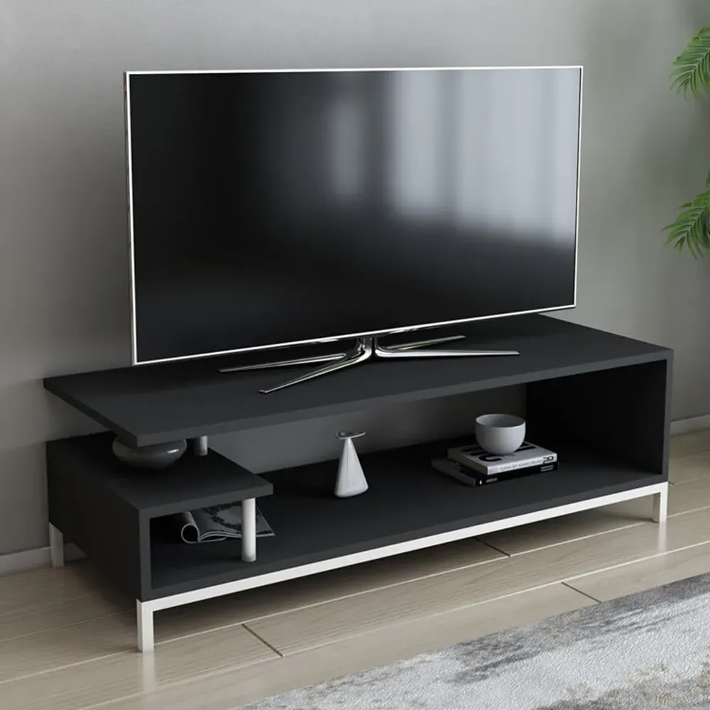 Reilly 2 Shelf TV Unit - White, Anthracite