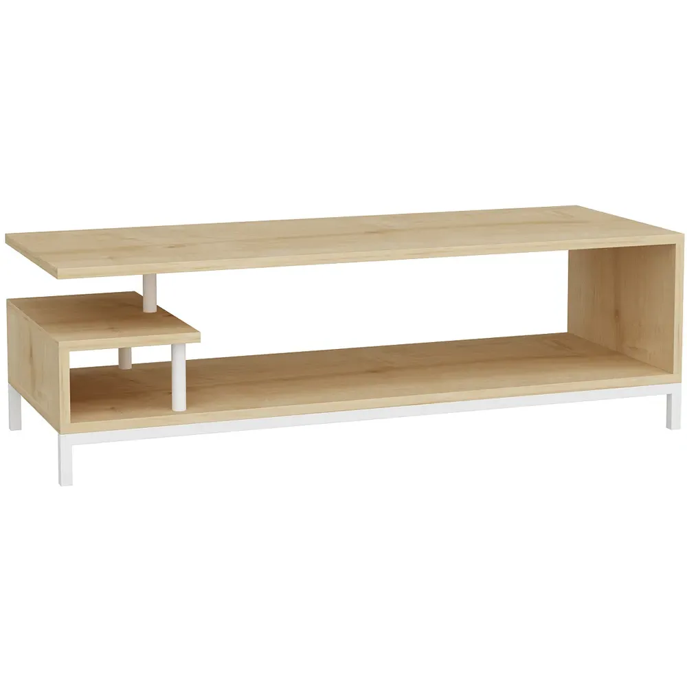 Reilly 2 Shelf TV Unit - White, Sapphire Oak