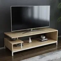 Reilly 2 Shelf TV Unit - White, Sapphire Oak