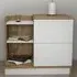 Rena 2 Door Bedside Table with Storage - White, Oud