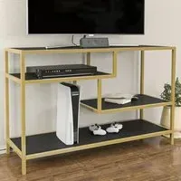 Robins TV Stand with Storage - Gold, Metal