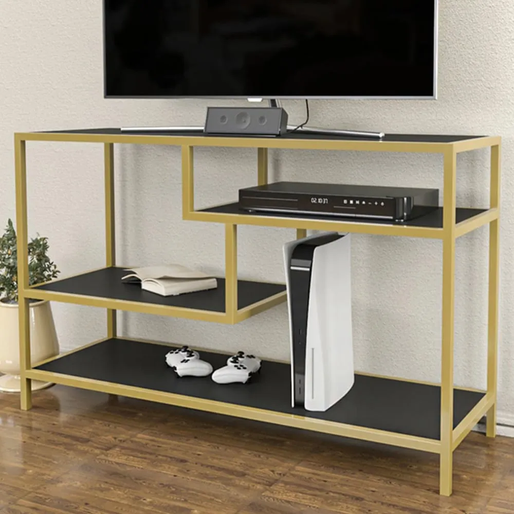 Robins TV Stand with Storage - Gold, Metal